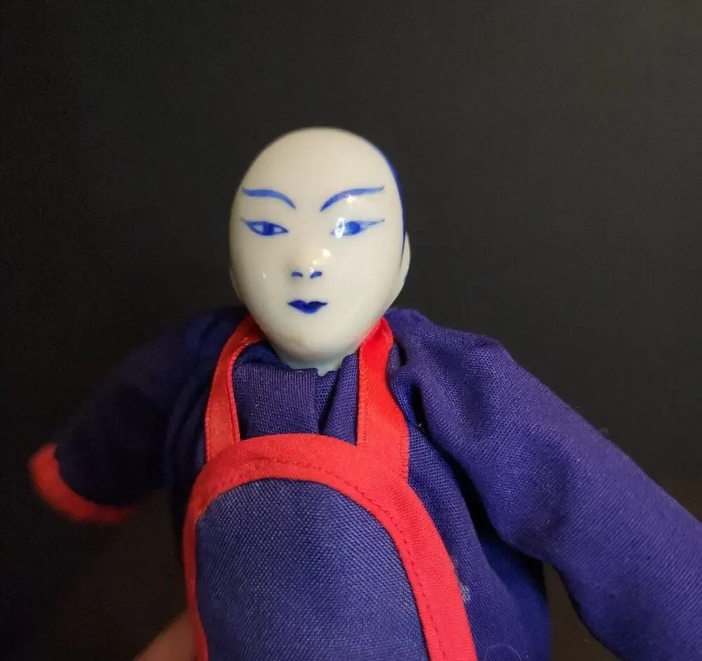 Vtg Blue & White Porcelain Chinese Doll, 8
